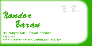 nandor baran business card